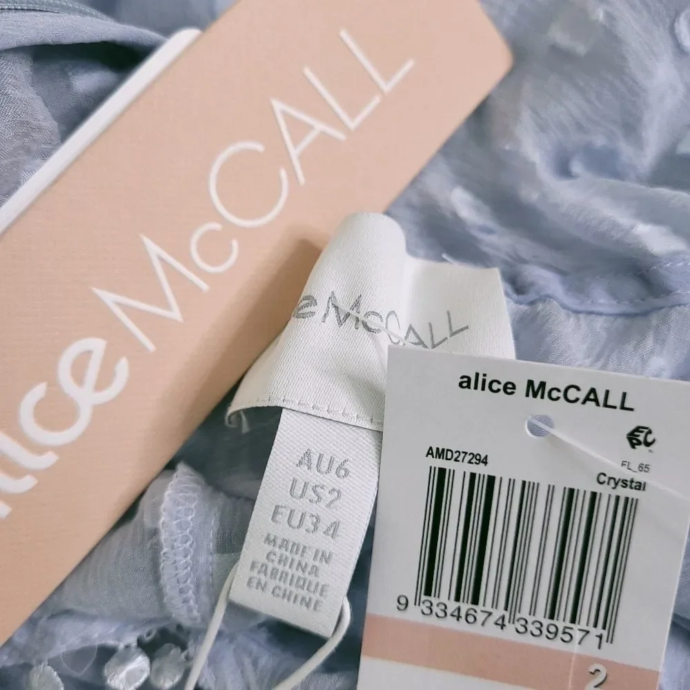 Alice McCall Moon Talking Ruffle Maxi Dress Crystal Bue sz 2 NEW - Picture 10 of 13